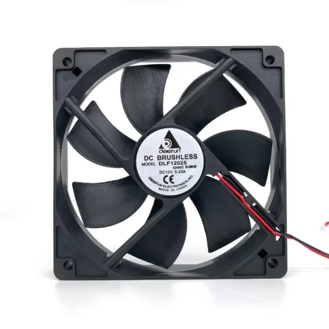 Delefun 12025A DC cooling fan 120x120x25mm PBT Class A for PC case cooling
