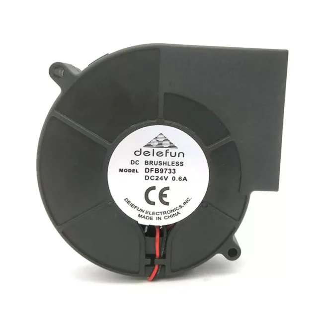 Delefun DLF9733 24V DC blower fan 97x97x33mm dual ball bearing for industrial cooling