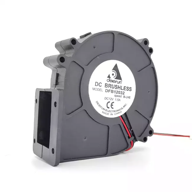 DFB12032 120x120x32mm side outlet DC centrifugal fan - vs DC cooling fan for targeted ducted ventilation